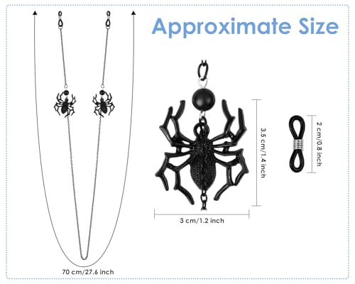 Image of DS. DISTINCTIVE STYLE Gothic Glasses Chain with Pendants Halloween Metallic Chain for Glasses Around Neck for Women, 2 Pack