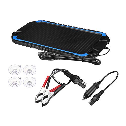 HLW Sports Solar Panel 18V 2.4W Solar Battery Charger Portable Solar Panel Battery Maintainer Charger (Color : Black, Size : 18v)