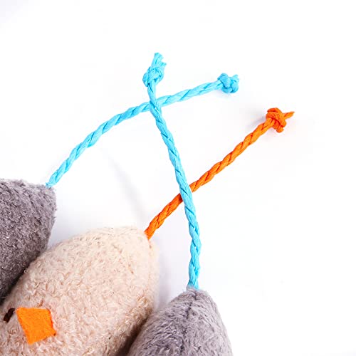Q.Y.HOME Brinquedo interativo para gatos em forma de rato de pelúcia - (pacote com 3)