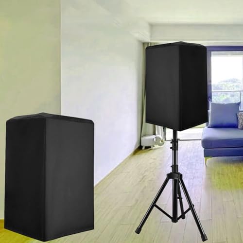 Aktif Hoparlör Toz Kapağı Dış Mekan Ses Sistemi için Su Geçirmez PA Hoparlör Çantası, Hava Koşullarına Dayanıklı Dik Sütun Hoparlör Kılıfı, Taşınabilir DJ Ekipman Kalkanı, Siyah (13 * 15 * 22 inç)