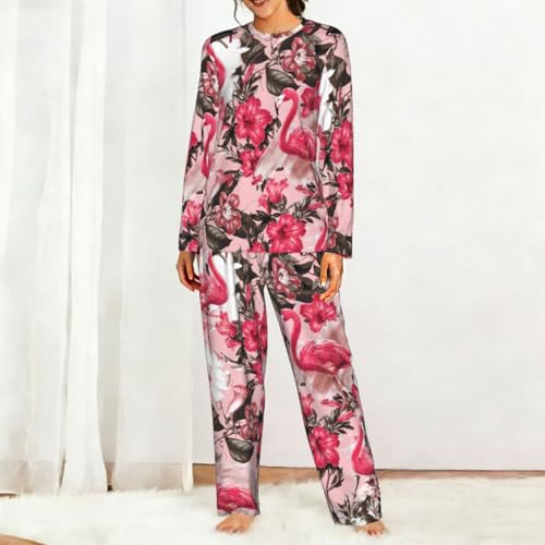 Pyjama long femme à motif flamant rose pour ne plus avoir froid la nuit - 3