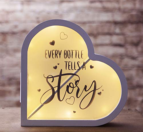 Boxer Gifts Every Bottle Tells a Story Light Up Cork and Bottle Top Collector Box, Wood Grain - Image 4
