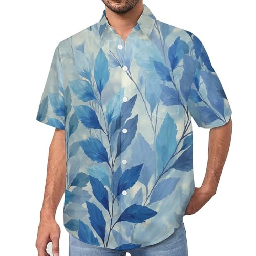 Chemise homme à manches courtes imprimé feuillage aquarelle