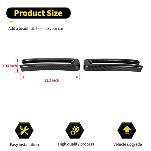 Image of Carbon Fiber Front Grille Inserts Trim Cover Grill U Bar Cover Frame Decoration Exterior Accessories for Dodge RAM 2018 2019 2020 2021 2022