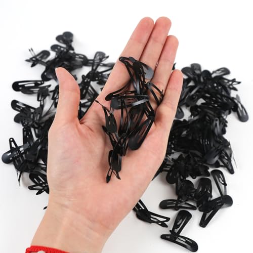 200 pinzas pequeñas de metal negras para cabello 30mm miniatura 5