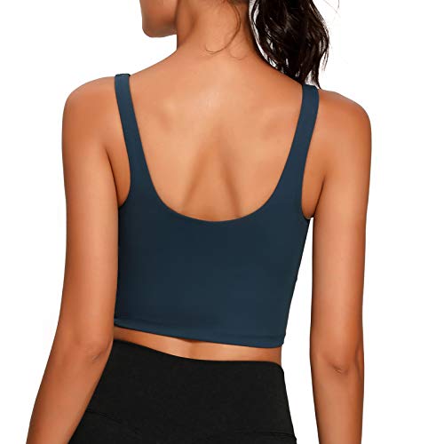 Image of Lemedy Women Sports Bra Longline Crop Tank Top Padded Workout Running Yoga