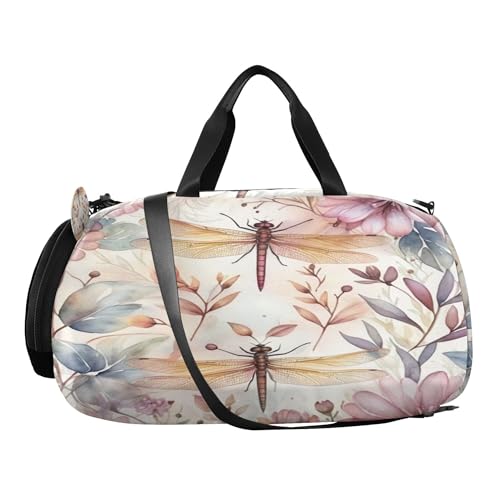 Dragonflies Kids Overnight Sports Duffel Bags with Shoe Compartment & Wet Pocket Travel Sport Gym Bag for Girls Boys2