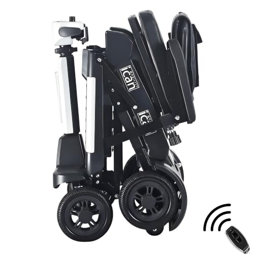 iCAN EasyFold X-12 2026 Automatic Folding Mobility Scooter Lightweight 22Kg and Battery Automatic Fold Long Range LED Display Portable Mobility Scooter Class 2 UK Regulated (White)