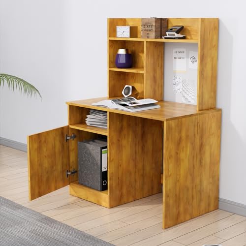 Image of Bniture Wooden Study Table for Home | Engineered Wood Study Table with Bottom Storage Shelf | Multi Purpose Computer Desk for Writing & Study | Laptop Table for Study Room & Office | Giant Wood