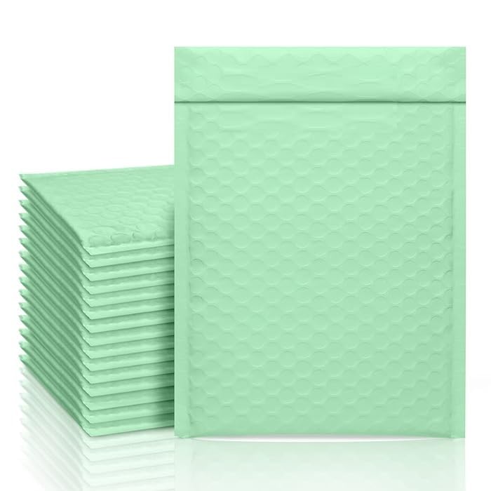 ProLine #0 6.5x10 inches Light Green Poly Bubble Mailers Padded Envelopes Shipping Bags (50)