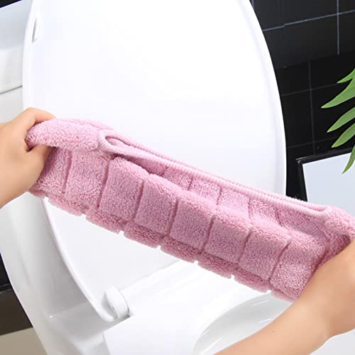 4 Stück WC-Sitzbezug Plüsch Toilettensitzabdeckung, Waschbar Toilettensitzbezug Toilettensitz Pads WC-Sitzwärmer Toilettensitzauflagen, Toilleten Sitz Abdeckungskissen Für Damen Mamas Altere Menschen – Bild 8