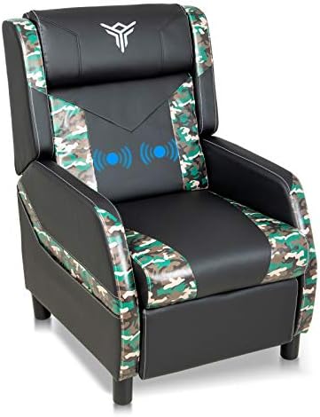 Therapeutic massage Gaming Recliner Chair with Footrest Racing Type, Single Ergonomic Lounge Couch Trendy PU Leather-based Reclining Residence Theater Seating for Residing & Gaming Room (Inexperienced)
