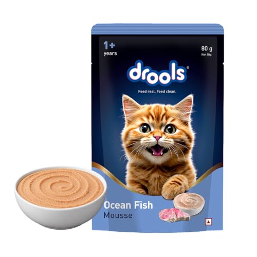 Image of Drools Adult Cat Wet Mousse, Assorted Flavours Pack of 12 (960g) | Salmon, Ocean Fish, Tuna & Chicken | Rich in Protein | Promotes Hydration | Easy to Digest