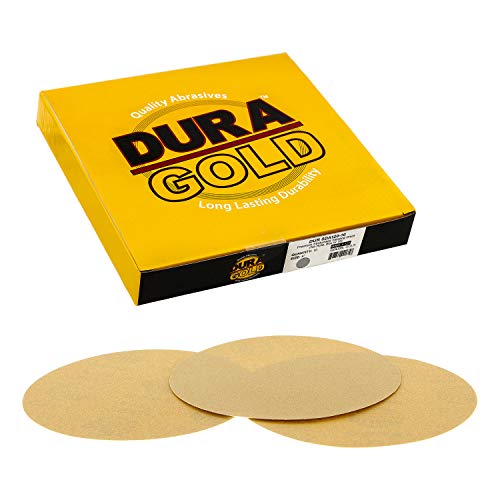 Best Seller Dura-Gold Premium 8" Gold PSA Sanding Discs, 120 Grit (Box of 10) - Self Adhesive Stickyback Sandpaper for DA Sander, Finishing Coarse-Cut Abrasive - Sand Automotive Car Paint, Woodworking Wood, Metal