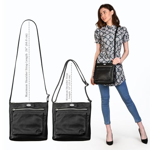 Image of Genuine Leather Crossbody Bags for Women, Premium Handmade Leather Purses - Shoulder Handbags, Adjustable Strap