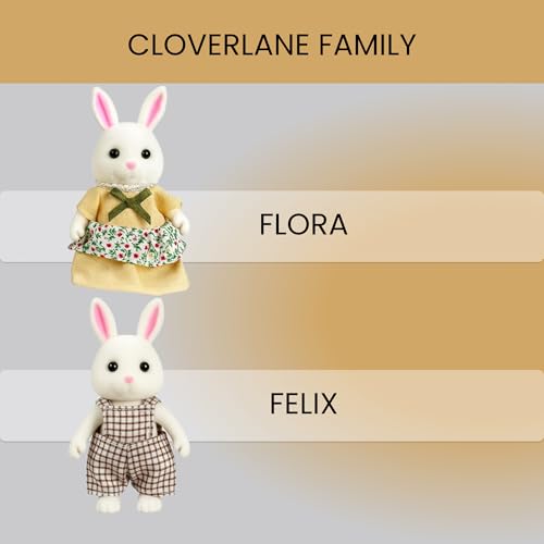 Set de 2 Muñecos Conejo Blanco Flocked 3 Pulgadas miniatura 4