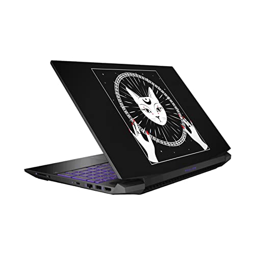 Skin Haroulita Chat et Lune Magick Habillage HP Pavilion 15.6 pour Café et Bureau