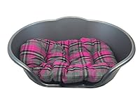 pink plastic dog bed