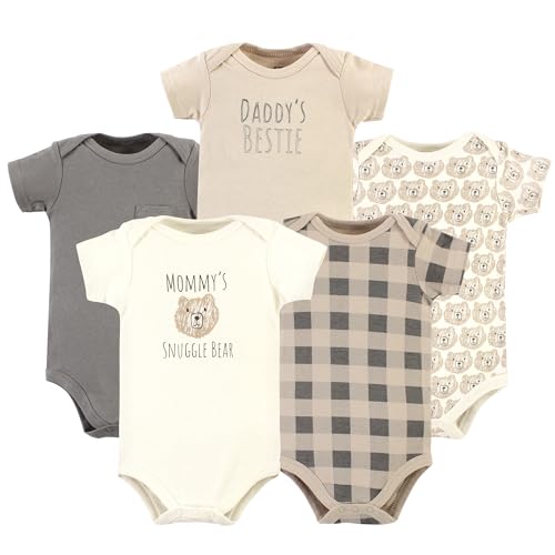 Image of Hudson Baby Unisex Baby Cotton Bodysuits 5-pack