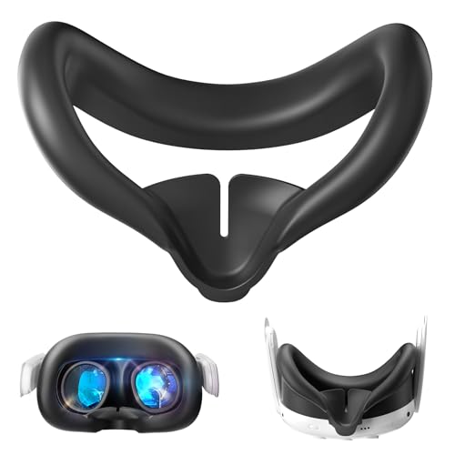 DUXICEPIN Silicone Face Pad Cover for Met-a Quest 3, Soft, Durable, Washable, Lightproof Anti-Leakage Face Pad for Oculus/Met-a Quest 3 Accessories