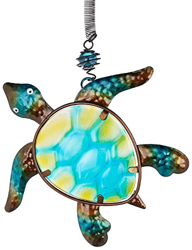 Sunset Vista Designs Metal and Glass Sea Turtle Bouncy Hanging Decoration