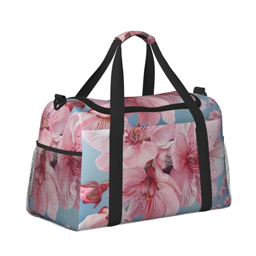 Japanese Cherry Flowers Print Daily essentials Large Capacity Hand Carry Bag for Weekend Getaways style Bags3