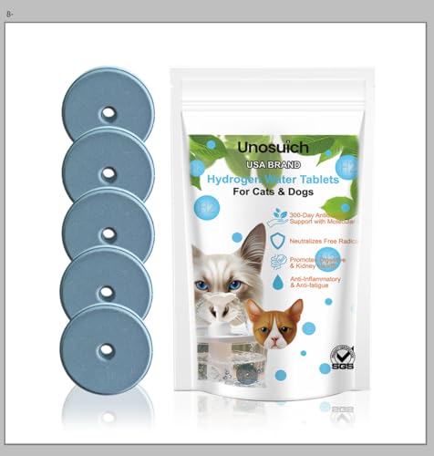 Hydrogen Water Tablets for Cats & Dogs | 300-Day Antioxidant Support with Molecular H2 | Neutralizes Free Radicals, Promotes Digestive & Kidney Health | Pet Fountain Hydrogen Detox Bath (5 Tablets)
