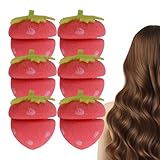 Arricciacapelli In Schiuma Alla Fragola - 6 Pezzi In Comoda Spugna Senza Calore | Arricciacapelli Per Capelli Lunghi Con Motivo Fragola,Per Donne Moglie Figlia Fidanzata Ragazze E Amanti