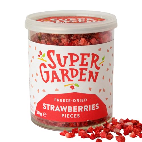 Super Garden Freeze Dried Raspberries & Strawberries 4 Pack | Crunchy Favourite Freeze Dried Berries | Perfect for Snacking, Topping, or Baking | Space and Astronaut Fruit | Gift Set | 3.8oz