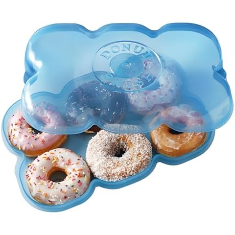 Touch Up Cup Donut Fresh Storage Container Holder, Airtight and Reusable, BPA-Free, As Seen On Shark Tank Products, Pack of 2, Holds 12 Fresh Donuts Cover