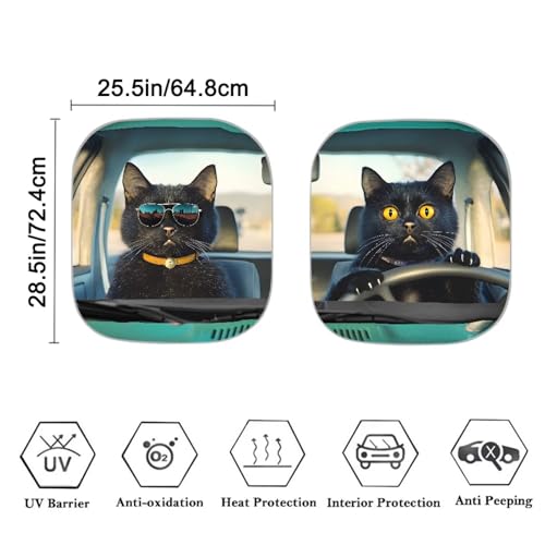 Image of Fashion Cat Car Interior Accessories Sun Protection Easy to Install Automotive Windshield Sunshades Keep Cool UV Rays Protection for Most Sedan Truck Van 28.5 x 25.5 inches