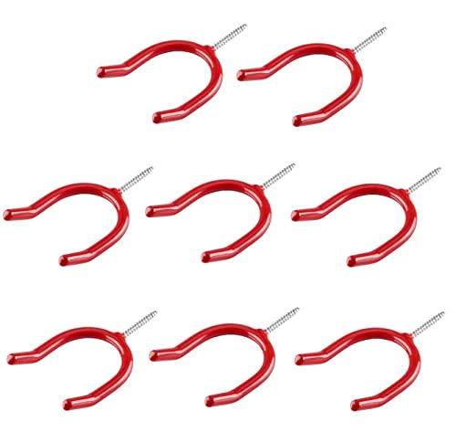 TERF® Tool Hook Screw-in Hooks Storage Shed Garage Utility Hook Multi-Purpose Hooks Set Heavy Duty Wall Mount Vinyl Coated Storage Household Hooks for Garden Garage Shed Tools