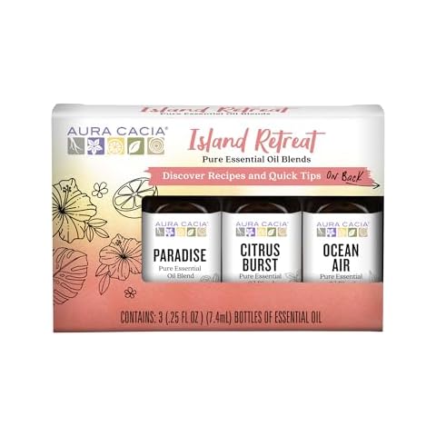 Aura Cacia Island Retreat Essential Oil Kit - Light Aroma, No Synthetic Fragrances Cover