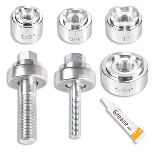 Ratchet Knockout Hole Punch Driver Kit, 1/2" to 1-1/4" Knockout Electrical Conduit Hole Cutter Set Manual KO Tool Kit with 4 Dies for Electrical Conduit & Panels