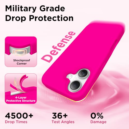 Image of GolbinBox Magnetic for iPhone 17 Case, Silicone Cover, Neon Pink