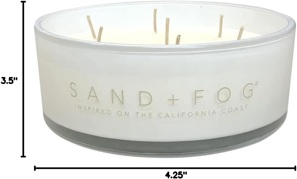 Sand + Fog Scented Candle - White Vanilla - Additional Scents and Sizes – 100% Cotton Lead-Free Wick - Luxury Air Freshening Jar Candles - Perfect Home Décor for Your Cocktail Table – 34 oz - Image 10