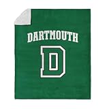 Northwest NCAA Dartmouth College Big Green Silk Touch Sherpa Throw Blanket, Ultra-Soft Fleece, Ivy League Official Team Logo, Cozy Plush Bedding, 50 x 60 Inches