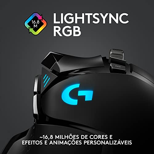 Mouse Gamer Sem Fio Logitech G502 LIGHTSPEED com Tecnologia RGB LIGHTSYNC, Ajustes de Peso, 11 Botóe