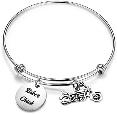 SEIRAA Biker Gift Motocycle Bracelet Biker Chick Gift Expandable Bracelet Jewelry (Biker Chick)