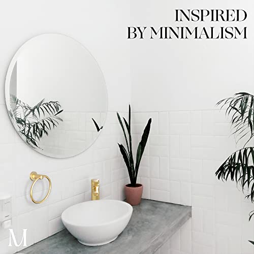 Marmolux Acc - Brushed Gold Towel Ring - Modern Gold Hand Towel Holder For Bathroom Wall - Sus304 Stainless Steel Bathroom Towel Rack - Round Towel Hanger For Bathroom. #TOP6