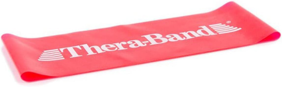 THERABAND Professional Medium Resistance Band Loops 10-Pack, 20 cm Length, Red