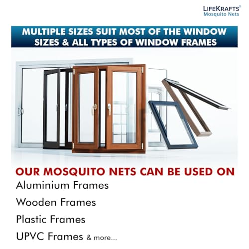 Lifekrafts Upgraded & Stitched Window Mosquito Net (Size-90X120Cms/36X47 Inches/2.95X3.94 Feet, Color-Grey) 120 Gsm Fiberglass Insect Net Pre-Stitched To Net - Ready To Use Net (Image - 3)