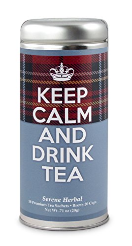 Keep Calm and Drink Tea- Serene Herbal Tea: All-Natural Chamomile, Lavender Herbal Blend, Caffeine-Free, 24 Servings