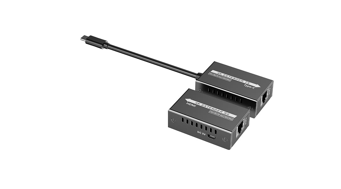 FOURKAY 4K120Hz USB Type C to HDMI over CAT6 Ethernet Extender. Type-C Transmitter to HDMI Receiver. Zero Latency. 25m Range at 4K@120Hz. 60m Range at 4K60Hz - Image 2
