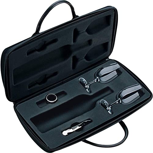Bolsa EVA Preta Boccati para Vinho com 2 Taças e Acessórios