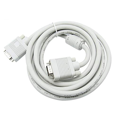 Lysee VGA Cables - VGA Cable 3+4 1.5m 3m 5m 10m 20m Braided Shielding VGA To VGA Cable For HDTV PC Laptop TV Box Projector Monitor cable vga - (Color: Grey, Length: 10m)