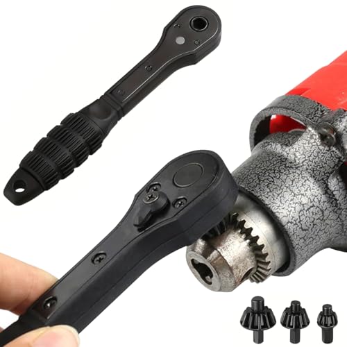 Image of Serplex Drill Chuck Ratchet Spanner with 3 Sizes Drill Chuck Keys