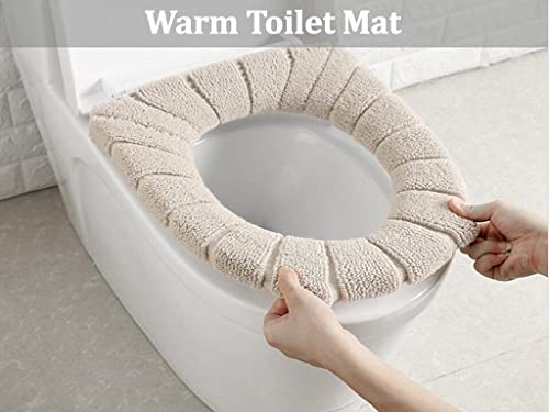 Anlising 3PCS Wärmer WC-Sitzbezüge, Waschbar WC-Sitzwärmer, Toiletten Sitzbezug Sitz, Toilettensitzabdeckung, Wc Sitzwärmer Kissen, Toilettensitzkissen, für Toilettensitze (3 Farben) – Bild 8