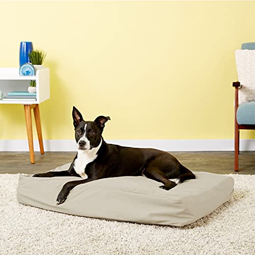 Selugove Dog Bed Covers 44L × 32W × 4H Inch Washable Khaki Thickened Waterproof Oxford Fabric With Handles And Zipper Reusable Dog Bed Liner Cover For Medium To Large 85-95 Lbs Dog #TOP5