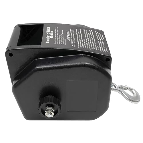 Cabrestante eléctrico para remolque de botes 2000lbs con cuerda de acero de 9.2 m miniatura 7